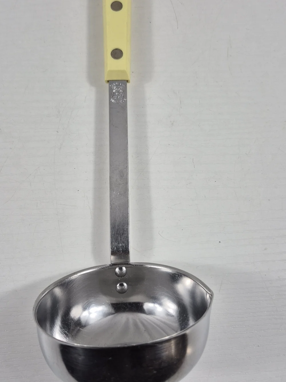 Vintage Ekco Forge Stainless Steel Ladle With Yellow Handle Made In USA